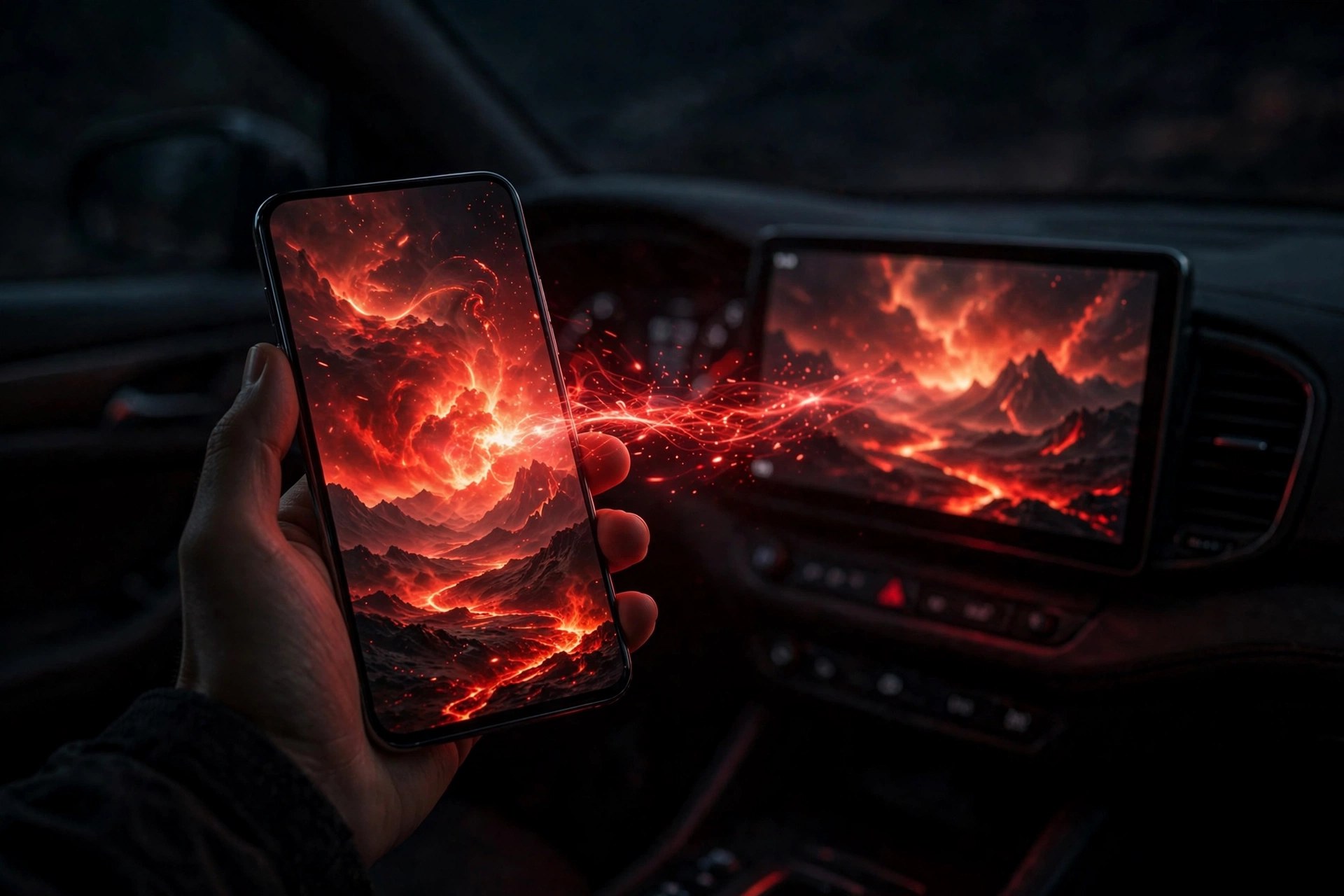 Phone casting to the car display